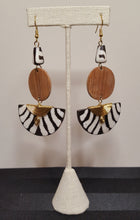 Load image into Gallery viewer, Kenyan Bone &amp; Wood &#39;Batik Honey&#39; Earrings