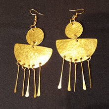 Load image into Gallery viewer, XL Golden Brass &#39;Half Moon&#39; Earrings
