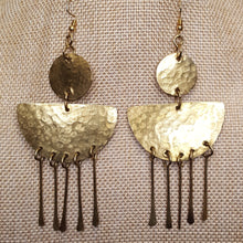 Load image into Gallery viewer, XL Golden Brass &#39;Half Moon&#39; Earrings