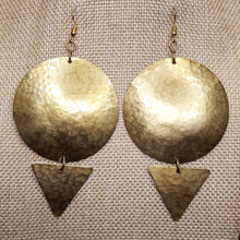 Load image into Gallery viewer, Golden Brass &#39;Full Moon&#39; Earrings