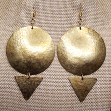 Load image into Gallery viewer, Golden Brass &#39;Full Moon&#39; Earrings