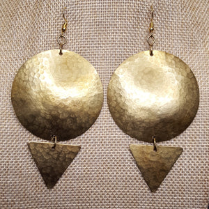 Golden Brass 'Full Moon' Earrings