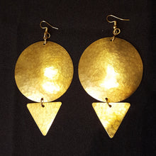 Load image into Gallery viewer, Golden Brass &#39;Full Moon&#39; Earrings