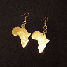 Load image into Gallery viewer, Small Golden Brass &#39;Solid Africa&#39; Earrings