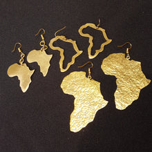 Load image into Gallery viewer, Small Golden Brass &#39;Solid Africa&#39; Earrings
