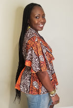 Load image into Gallery viewer, African Print Peplum Wrap Tops