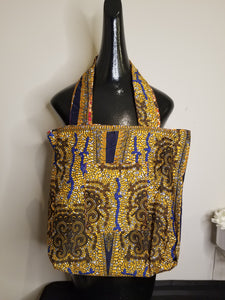 Large Reversible African Print Tote Bags