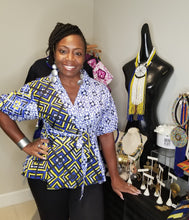 Load image into Gallery viewer, African Print Peplum Wrap Tops