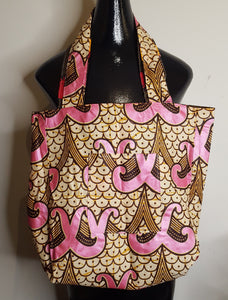 Large Reversible African Print Tote Bags