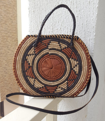 Handwoven Round Raffia Handbags - Large