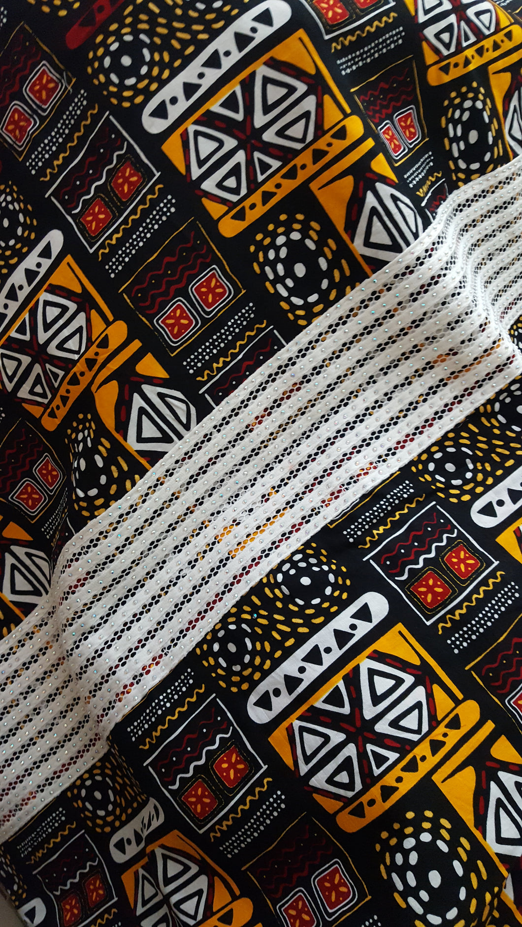 Nigerian Ankara & Lace Luxury Short Kaftan