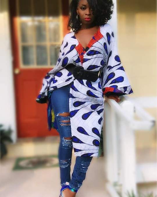 Multi-color Ankara African Fabric Lineaned Kimono Jacket