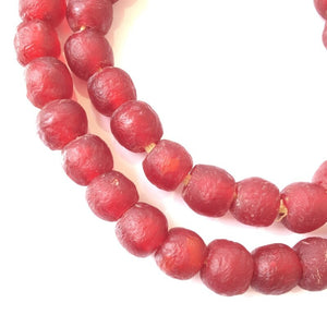 Ghanaian 'Red Wine' Glass Bead Necklace