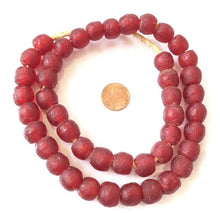 Load image into Gallery viewer, Ghanaian &#39;Red Wine&#39; Glass Bead Necklace