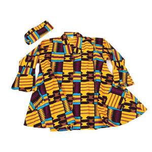 Kente Print Umbrella Jacket