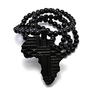 Unisex Black Luxe Africa Beaded Necklace