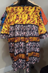 Batik Off-Shoulder Tunic Tops