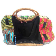 Load image into Gallery viewer, Wicker Handle Ankara Bag