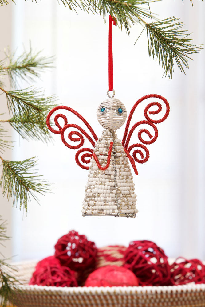Holiday Ornament: Zulu Hand Beaded Angel