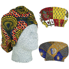 Load image into Gallery viewer, African Print Satin-Lined Bonnets II