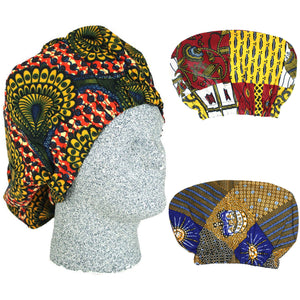 African Print Satin-Lined Bonnets II