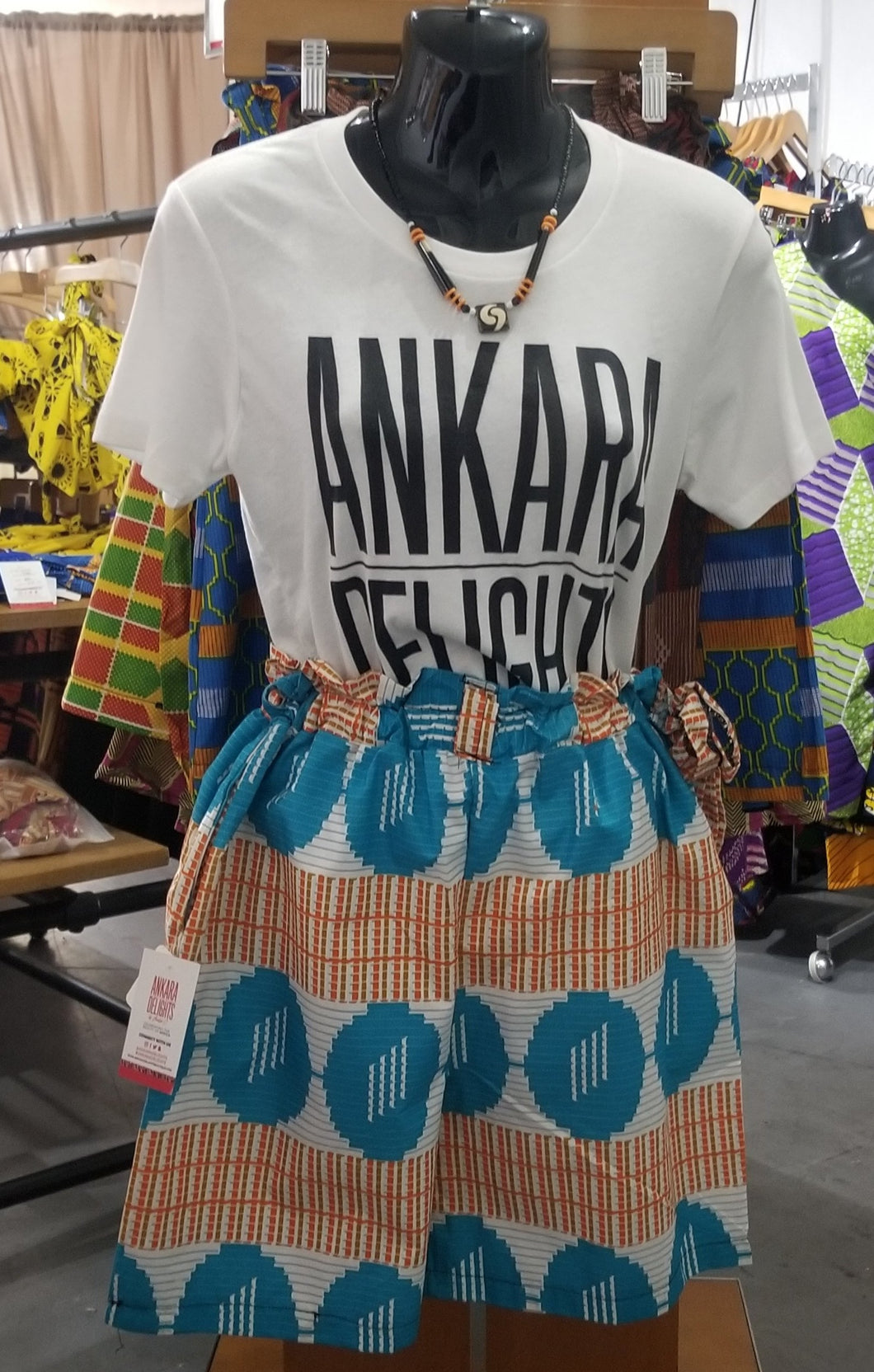 Ankara Summer Shorts (Size Small)