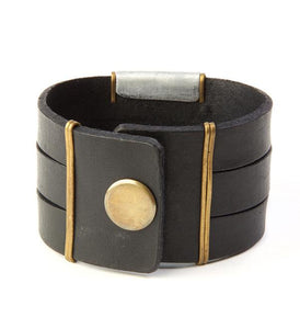 Unisex Leather Bracelet - Horn