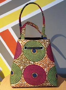 Ankara Circle Print Handbag