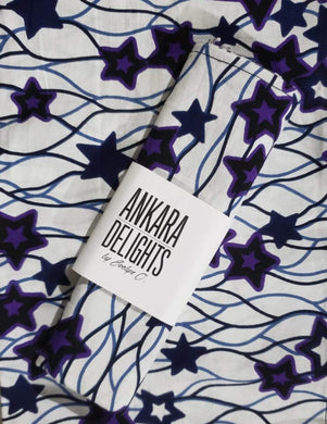 'Purple Star' Head Wrap (1 yd)