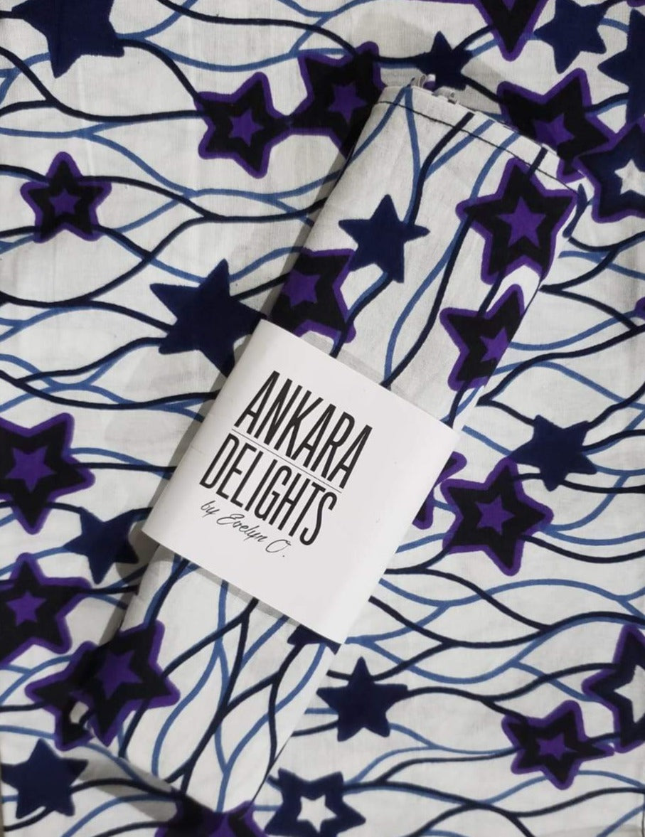 'Purple Star' Head Wrap (1 yd)