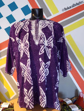 Load image into Gallery viewer, Men&#39;s Batik Dashiki Top - Purple