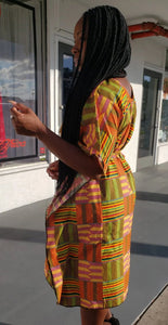 Kente Print Shift Dress