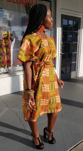 Kente Print Shift Dress