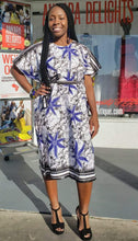 Load image into Gallery viewer, Blue Starfish Ankara Print Shift Dress