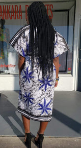 Blue Starfish Ankara Print Shift Dress