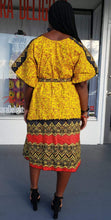 Load image into Gallery viewer, Yellow Batik Print Shift Dress