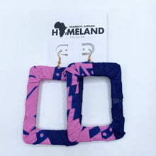 Load image into Gallery viewer, Ankara Rectangle Earrings