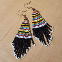 Load image into Gallery viewer, Maasai Beaded Fringe Earrings