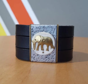 Unisex Leather Bracelet - Elephant