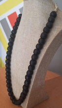 Load image into Gallery viewer, Ghanaian &#39;Matte Black&#39; Glass Bead Necklace