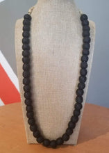 Load image into Gallery viewer, Ghanaian &#39;Matte Black&#39; Glass Bead Necklace
