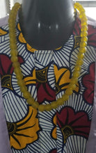 Load image into Gallery viewer, Ghanaian &#39;Sunshine Yellow&#39; Glass Bead Necklace