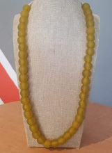 Load image into Gallery viewer, Ghanaian &#39;Sunshine Yellow&#39; Glass Bead Necklace