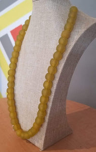 Ghanaian 'Sunshine Yellow' Glass Bead Necklace