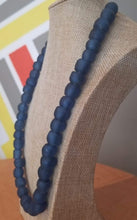 Load image into Gallery viewer, Ghanaian &#39;Dark Blue&#39; Glass Bead Necklace