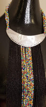 Load image into Gallery viewer, Black Maasai Silver Gorget Necklace Set