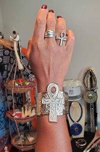 Antique Ankh Cuff Bracelets