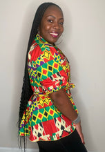 Load image into Gallery viewer, African Print Peplum Wrap Tops