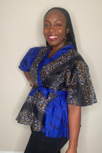 Load image into Gallery viewer, African Print Peplum Wrap Tops