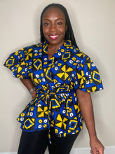 Load image into Gallery viewer, African Print Peplum Wrap Tops